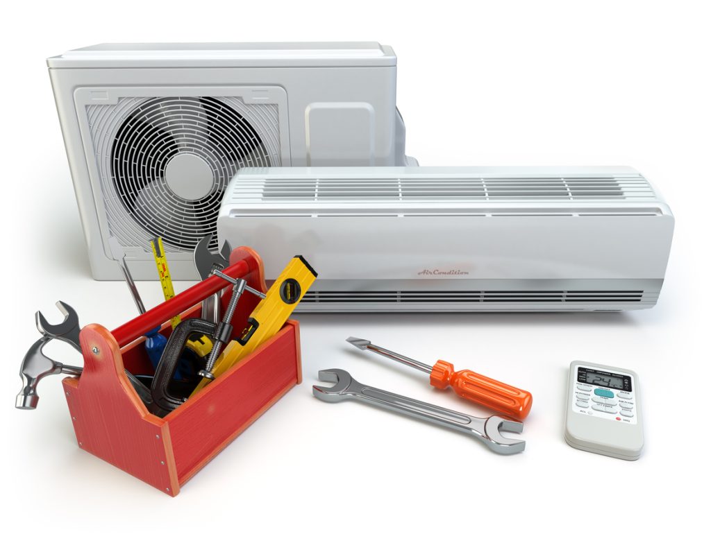 Air conditioner with toolbox